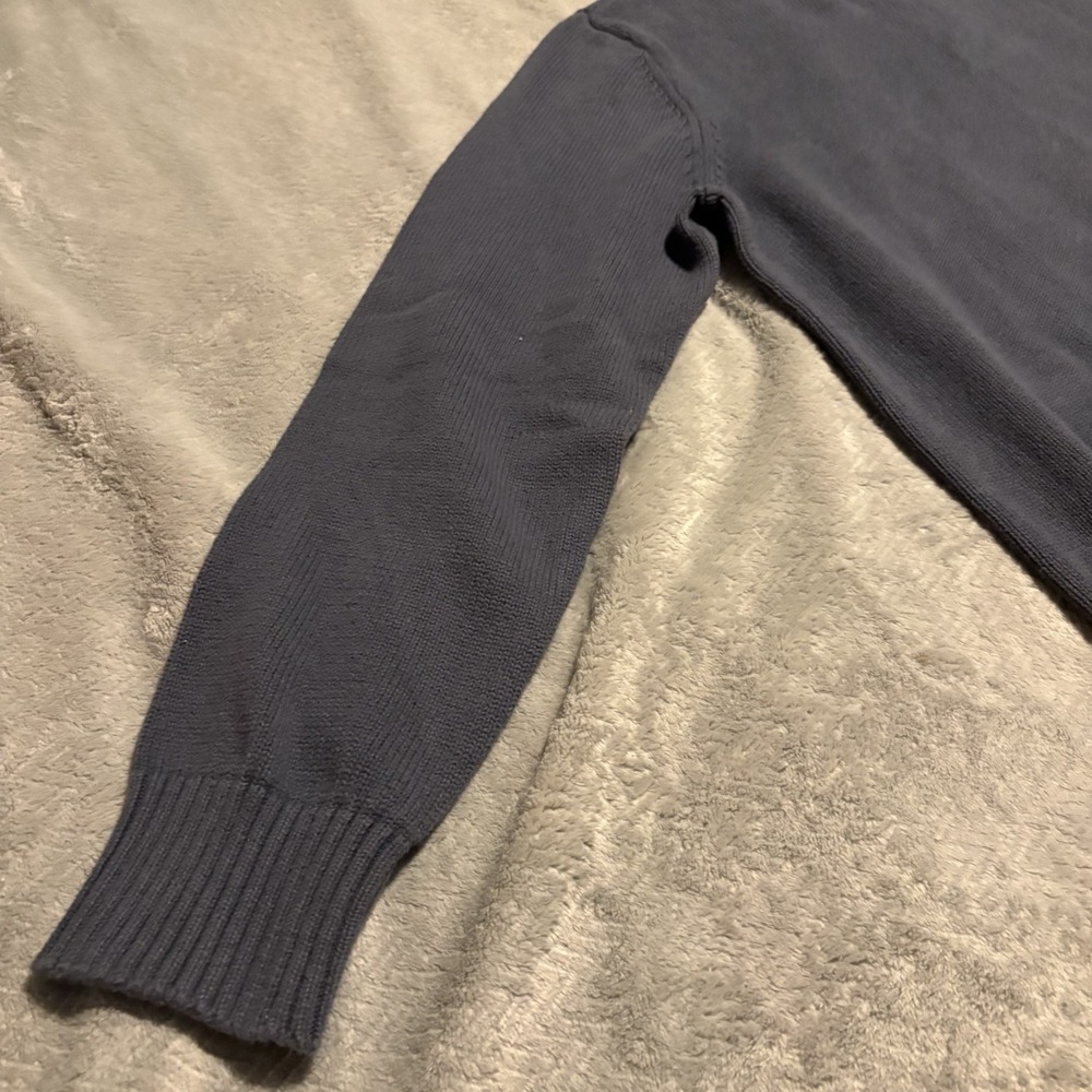 Eddie Bauer Sweater Men Medium Blue Turtleneck Quarter Zip Pull Over - Picture 14 of 16